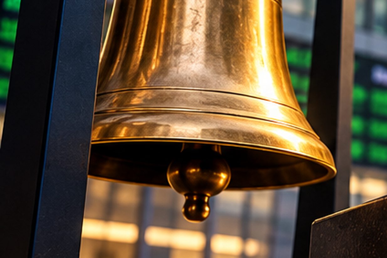 Ceremonial bell at a stock exchange